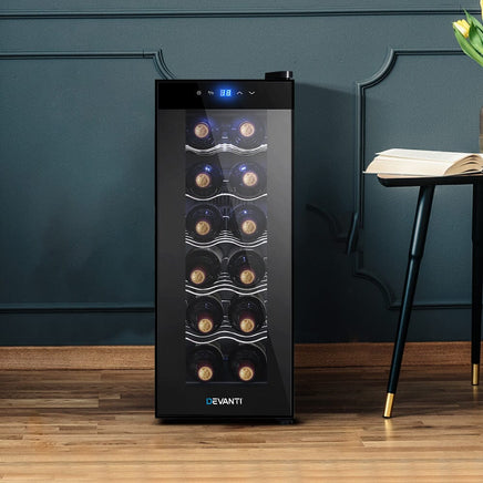 Devanti Wine Fridge Cooler 12 Bottles Appliances Kings Warehouse