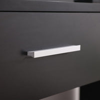 Diana Vanity Set with Shelves Cushioned Stool and Lighted Mirror- Black Furniture Kings Warehouse