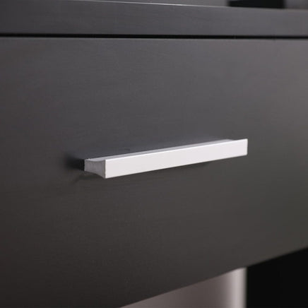 Diana Vanity Set with Shelves Cushioned Stool and Lighted Mirror- Black Furniture Kings Warehouse