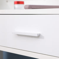 Diana Vanity Set with Shelves Cushioned Stool and Lighted Mirror- White Furniture Kings Warehouse