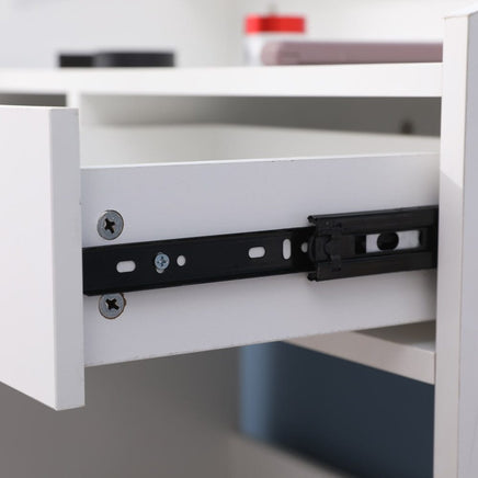 Diana Vanity Set with Shelves Cushioned Stool and Lighted Mirror- White Furniture Kings Warehouse