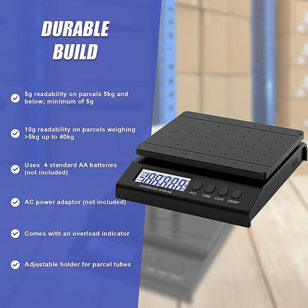 Digital Scale 40kg Letter Postal Postage Parcel Weighing Scales Commercial Kings Warehouse