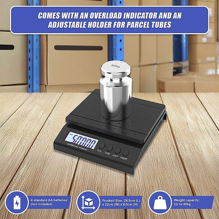 Digital Scale 40kg Letter Postal Postage Parcel Weighing Scales Commercial Kings Warehouse