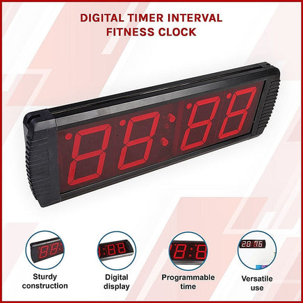 Digital Timer Interval Fitness Clock Sports & Fitness Kings Warehouse