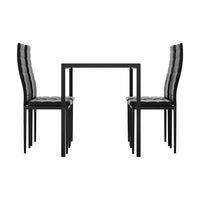 Dining Chairs and Table Dining Set 4 Chair Set Of 5 Wooden Top Black dining Kings Warehouse