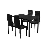 Dining Chairs and Table Dining Set 4 Chair Set Of 5 Wooden Top Black dining Kings Warehouse