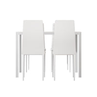 Dining Chairs and Table Dining Set 4 Chair Set Of 5 Wooden Top White dining Kings Warehouse 
