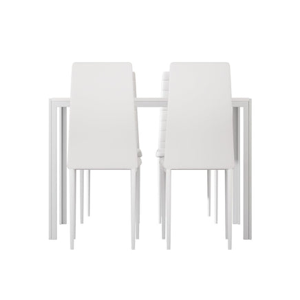 Dining Chairs and Table Dining Set 4 Chair Set Of 5 Wooden Top White dining Kings Warehouse