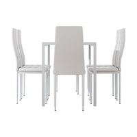 Dining Chairs and Table Dining Set 6 Chair Set Of 7 Wooden Top White dining Kings Warehouse