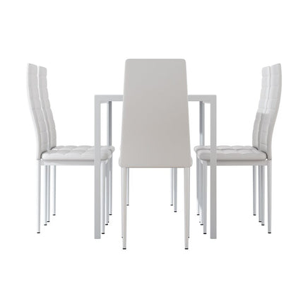 Dining Chairs and Table Dining Set 6 Chair Set Of 7 Wooden Top White dining Kings Warehouse