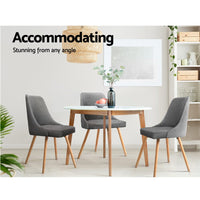 Dining Chairs Fabric Grey Set of 2 Kalmar dining Kings Warehouse