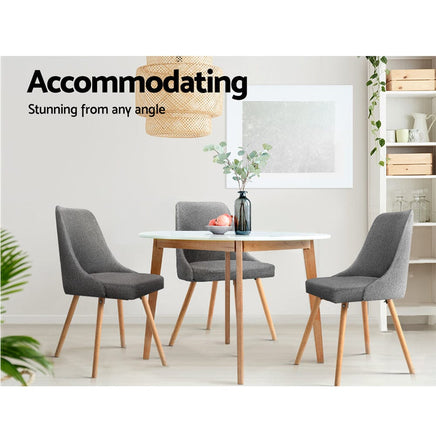 Dining Chairs Fabric Grey Set of 2 Kalmar dining Kings Warehouse