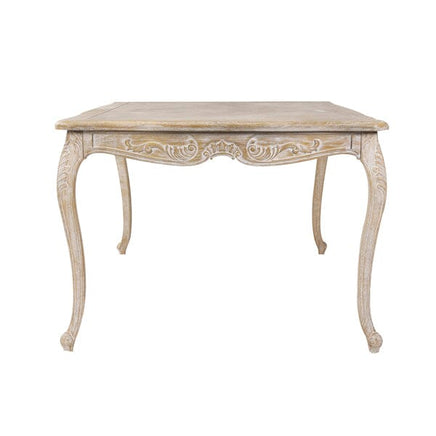Dining Table Oak Wood Plywood Veneer White Washed Finish in Medium Size Furniture Kings Warehouse