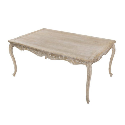 Dining Table Oak Wood Plywood Veneer White Washed Finish in Medium Size Furniture Kings Warehouse