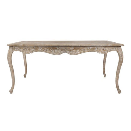 Dining Table Oak Wood Plywood Veneer White Washed Finish in Medium Size Furniture Kings Warehouse