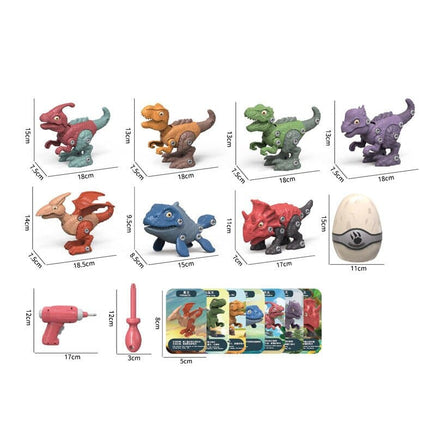 Disassemble Blocks Jurassic Dinosaurs Building Blocks Toys Battery Drill Tyrannosaurus Rex Wyvern Velociraptor Stegosaurus 3 Baby & Kids Kings Warehouse