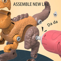 Disassemble Blocks Jurassic Dinosaurs Building Blocks Toys Battery Drill Tyrannosaurus Rex Wyvern Velociraptor Stegosaurus 3 Baby & Kids Kings Warehouse