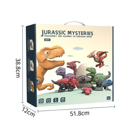 Disassemble Blocks Jurassic Dinosaurs Building Blocks Toys Battery Drill Tyrannosaurus Rex Wyvern Velociraptor Stegosaurus 3 Baby & Kids Kings Warehouse