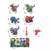 Disassemble Blocks Jurassic Dinosaurs Building Blocks Toys Battery Drill Tyrannosaurus Rex Wyvern Velociraptor Stegosaurus 3 Baby & Kids Kings Warehouse