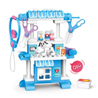 DIY Pet Hospital Block Play House - Kids Vet Toy Creative Build Fun Set