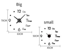 DIY Wall Clock Modern Frameless Large 3D Wall Watch Giant Roman Numerals for Home Living Room and Bedroom (Small) Fun in the Sun Kings Warehouse