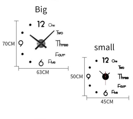 DIY Wall Clock Modern Frameless Large 3D Wall Watch Giant Roman Numerals for Home Living Room and Bedroom (Small) Fun in the Sun Kings Warehouse