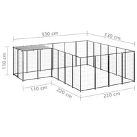 Dog Kennel Black 8.47 m² Steel Kings Warehouse