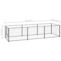 Dog Kennel Silver 3 m² Steel Kings Warehouse
