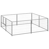 Dog Kennel Silver 4 m² Steel Kings Warehouse