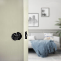 Door Handle Set Privacy Function Round Black Home & Garden Kings Warehouse