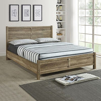 Double Size Bed Frame Natural Wood like MDF in Oak Colour Furniture Kings Warehouse