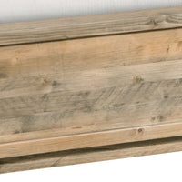 Double Size Wooden Bed Frame in Solid Wood Antique Design Light Brown Furniture Kings Warehouse