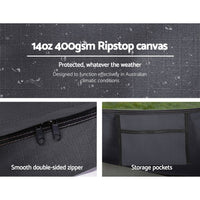Double Swag Camping Swags Deluxe Canvas Tent Dark Grey Kings Warehouse