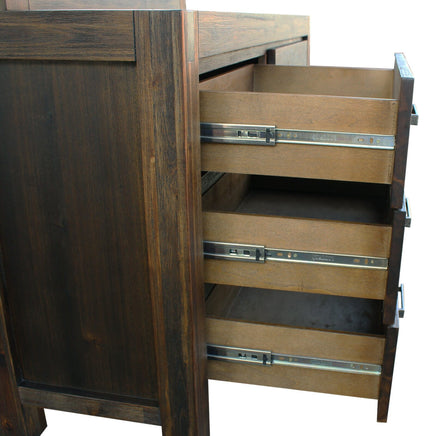 Dresser with 6 Storage Drawers in Solid Acacia & Veneer With Mirror in Chocolate Colour Health & Beauty Kings Warehouse
