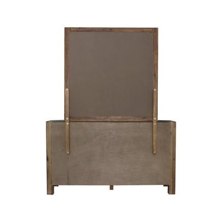 Dresser with 6 Storage Drawers in Solid Acacia & Veneer With Mirror in Chocolate Colour Health & Beauty Kings Warehouse