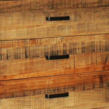 Dresser with 6 Storage Drawers in Solid Acacia With Mirror in Vintage Light Brown Colour Health & Beauty Kings Warehouse