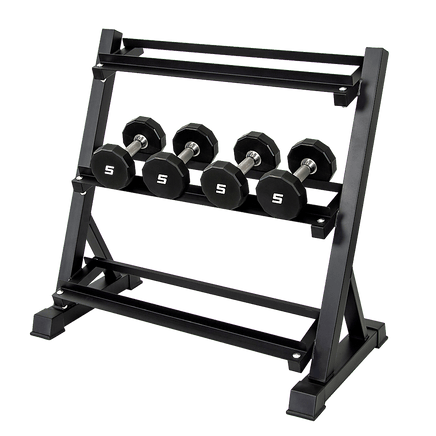 Dumbbell Rack Storage Stand Hex Weight Heavy Duty 3 Tier Wide Home Gym Fitness Sports & Fitness Kings Warehouse