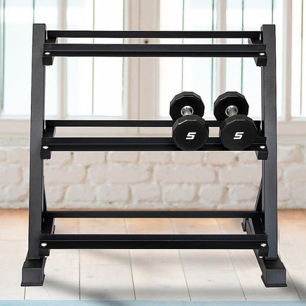 Dumbbell Rack Storage Stand Hex Weight Heavy Duty 3 Tier Wide Home Gym Fitness Sports & Fitness Kings Warehouse