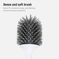 Ecoco Silicone Water Drop Toilet Brush Holder Set Wall-Mounted Cleaning Brush Tool Grey Home & Garden Kings Warehouse