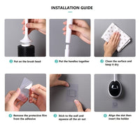 Ecoco Silicone Water Drop Toilet Brush Holder Set Wall-Mounted Cleaning Brush Tool Grey Home & Garden Kings Warehouse