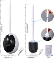 Ecoco Silicone Water Drop Toilet Brush Holder Set Wall-Mounted Cleaning Brush Tool Grey Home & Garden Kings Warehouse