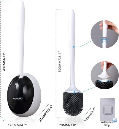 Ecoco Silicone Water Drop Toilet Brush Holder Set Wall-Mounted Cleaning Brush Tool Grey Home & Garden Kings Warehouse