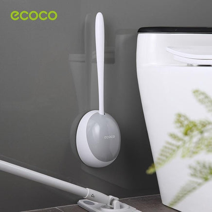 Ecoco Silicone Water Drop Toilet Brush Holder Set Wall-Mounted Cleaning Brush Tool Grey Home & Garden Kings Warehouse