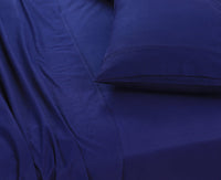 Elan Linen 100% Egyptian Cotton Vintage Washed 500TC Navy Blue Single Bed Sheets Set Home & Garden Kings Warehouse