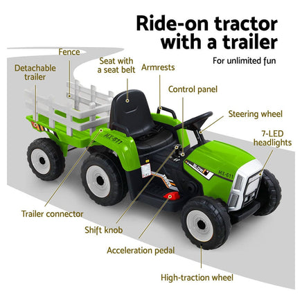 Electric Ride On Car Rigo Kids Ride On Cars Tractor Toy 12V Green Baby & Kids Kings Warehouse