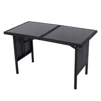 Ella 8-Seater Modular Outdoor Garden Lounge and Dining Set with Table and Stools in Black Kings Warehouse