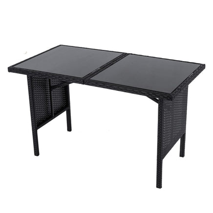 Ella 8-Seater Modular Outdoor Garden Lounge and Dining Set with Table and Stools in Black Kings Warehouse