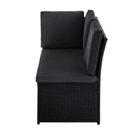 Ella 8-Seater Modular Outdoor Garden Lounge and Dining Set with Table and Stools in Black Kings Warehouse