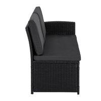 Ella 8-Seater Modular Outdoor Garden Lounge and Dining Set with Table and Stools in Black Kings Warehouse