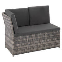 Ella 8-Seater Modular Outdoor Garden Lounge and Dining Set with Table and Stools in Dark Grey Weave Kings Warehouse